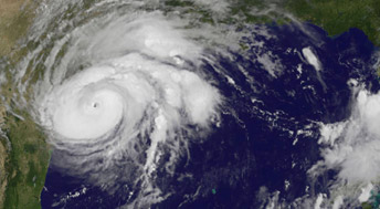 hurricane Harvey from a satellite